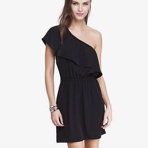 Express black one-shoulder dress